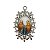 Medalha Sagrado Coração de Maria e Jesus com flores Níquel - Imagem 1