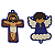 Cruz e Anjo Emborrachado Azul - Imagem 1