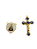 Entremeio e Cruz colorido de Nossa Senhora Aparecida Dourado - Imagem 1