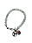 Kit Montagem Pulseira Branco Opalina Com Sagrado Coração de Maria 8mm - Imagem 1