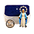 Broche Nossa Senhora das Graças Prateado 2,7cm - Imagem 1