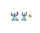 Brinco do Stitch no banho de ouro 18k - Imagem 1