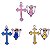 Kit 5 Pares Pingente Crucifixo E Anjinho Para Terço Infantil - Imagem 1