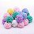 50 Peças Pompom De Malha Colorido Tule Poliéster 25mm - Imagem 1