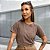 T-SHIRT ESTONADA LISA MARROM MOCHA - Imagem 1