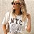 T-SHIRT ESTONADA NYC TIGER VINTAGE ESTAMPA MARROM OFF WHITE - Imagem 1