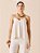 BLUSA FEMININA COM BABADOS COSTAS - CRU/OFF/DOURADO - Imagem 2