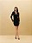 VESTIDO FEMININO CURTO COM FRANZIDOS -PRETO DIMY - Imagem 2