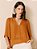 BLUSA FEMININA DECOTE V MARROM TERRA -DIMY - Imagem 1