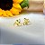 Brinco Meia Flor Cravejado com Zircônias - Banhado em Ouro 18k - Imagem 3