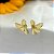 Brinco Meia Flor Cravejado com Zircônias - Banhado em Ouro 18k - Imagem 1
