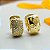 Brinco de Argola Click Cravejado com Zircônias P - Banhado em Ouro 18k - Imagem 1