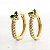 Brinco Argola Cravejado com Zircônias Verde e Cristal - Banhado em Ouro 18k - Imagem 2