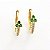 Brinco Argola Cravejado com Zircônias Verde e Cristal - Banhado em Ouro 18k - Imagem 3
