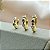 Brinco de Argola Cravejado com Duas Zircônias P - Banhado em Ouro 18k - Imagem 5
