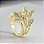 Anel com 3 Borboletas Cravejado com Zircônias - Banhado em Ouro 18k - Imagem 1