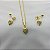 Conjunto Colar e Brinco com Pingente de Coração Cravejado com Zircônias - Banhado em Ouro 18k - Imagem 2
