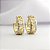 Brinco Argola com Detalhe Minimalista em Ródio – Banhado em Ouro 18K - Imagem 2