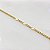 Colar Corrente Chapa 3x3 Trabalhada – Banhado em Ouro 18K - Imagem 2