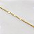 Colar Corrente Chapa 3x3 Trabalhada – Banhado em Ouro 18K - Imagem 5