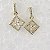 Brinco Palito com Pingente Quadrado Cravejado com Zircônias - Banhado em Ouro 18k - Imagem 3