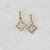 Brinco Palito com Pingente Quadrado Cravejado com Zircônias - Banhado em Ouro 18k - Imagem 4