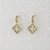 Brinco Palito com Pingente Quadrado Cravejado com Zircônias - Banhado em Ouro 18k - Imagem 2