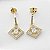 Brinco Palito com Pingente Quadrado Cravejado com Zircônias - Banhado em Ouro 18k - Imagem 5