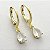 Brinco de Argola Click com Pingente em Gota de Zircônia - Banhado em Ouro 18k - Imagem 6