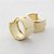 Brinco de Argola Click Liso Grande - Banhado em Ouro 18k - Imagem 1
