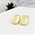 Brinco Retangular Chapa Diamantada – Banhado em Ouro 18K - Imagem 2