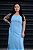 Vestido Feminino Longo Alice Azul estampado - Imagem 3