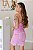 Vestido Feminino curto Alice Rosa Estampado - Imagem 3