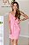 Vestido Feminino curto Vivi rosa estampado - Imagem 1