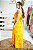 Vestido Feminino longo Rosana laranja estampado - Imagem 3