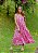Vestido Feminino Midi Mada Rosa Estampado - Imagem 1