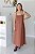 Vestido Feminino longuete Antonella Marrom - Imagem 5