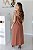 Vestido Feminino longuete Antonella Marrom - Imagem 4
