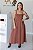 Vestido Feminino longuete Antonella Marrom - Imagem 3