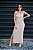 Vestido Feminino Longo Alice Nude com Branco - Imagem 1