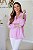 Camisa Feminina Oversized Alexia Rosa Listrada - Imagem 1