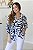 Camisa Feminina Oversized Alexia Estampa Azul - Imagem 4