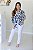 Camisa Feminina Oversized Alexia Estampa Azul - Imagem 1
