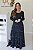Vestido Feminino Longo Michele Preto listras Brancas - Imagem 2