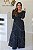 Vestido Feminino Longo Michele Preto listras Brancas - Imagem 3