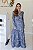 Vestido Feminino Longo Michele Cinza Estampado - Imagem 1
