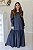 Vestido Feminino Longo Michele Cor Preto Jeans - Imagem 3