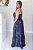 Vestido Feminino Longo Claudia Preto Flores - Imagem 3