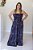 Vestido Feminino Longo Claudia Preto Flores - Imagem 2