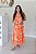 Vestido Feminino Midi Mada Laranja Estampado - Imagem 1